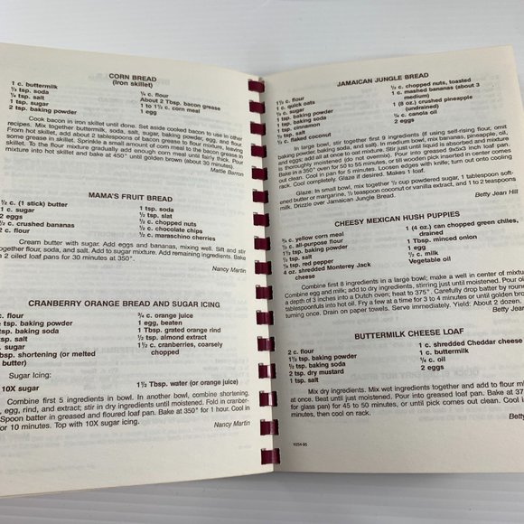 Our Daily Bread Oak Hills Presbyterian Church Cookbook Vintage 1995 Spiral Texas - Picture 6 of 9